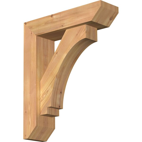 Ekena Millwork Imperial Slat Smooth Bracket w/ Offset Brace, Western Red Cedar, 5 1/2"W x 20"D x 24"H BKT0604X20X24IMP06SWR - main